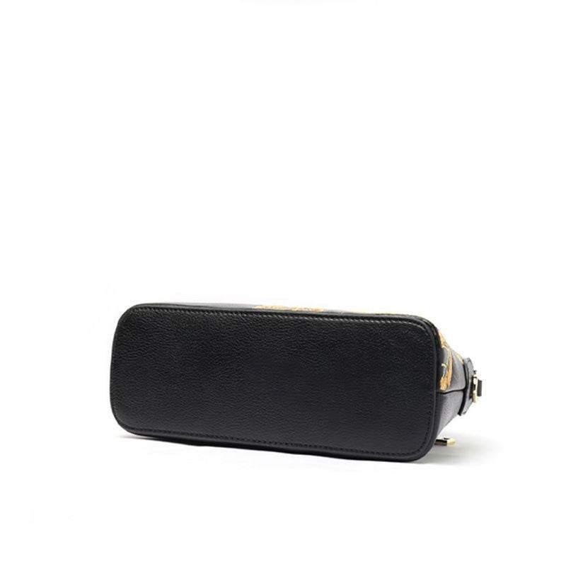 Embroidery Leather Shoulder Bag High Luxury Royal Gold Peony – Image 11