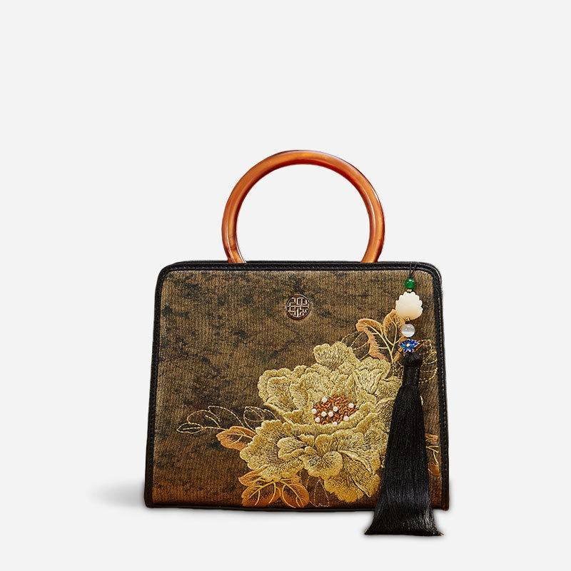 Embroidery Nishijin Weave Chinese Style Retro Handbag - Image 4
