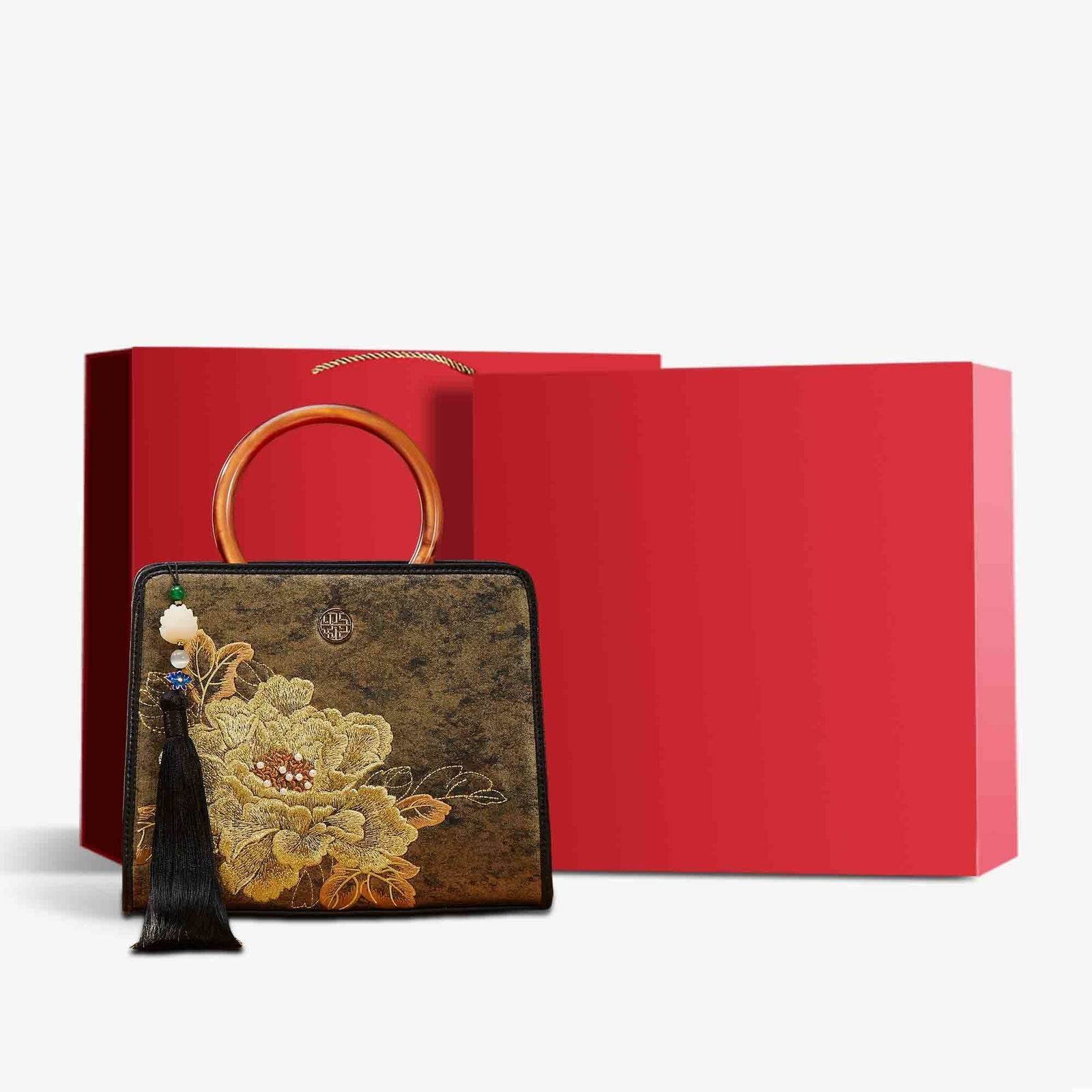 Embroidery Nishijin Weave Chinese Style Retro Handbag - Image 5