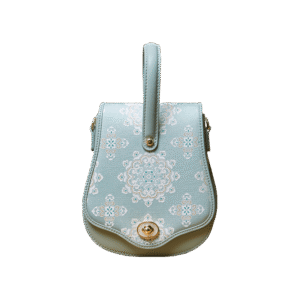 Brocade Jacquard Green Floral Designer Saddle Bag