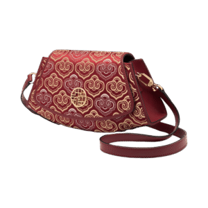 Embroidery Leather Single Shoulder Underarm Bag Auspicious Cloud